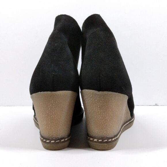 J Crew MacAlister Suede Wedge Ankle Boot Lace Up Black size 8 - Picture 5 of 11